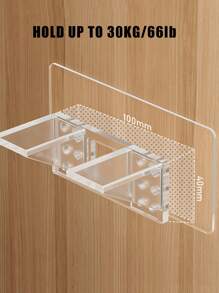 2pcs Strong Cabinet Shelf Support Clips With Adhesive For Kitchen Cabinets, Bookshelves, Wardrobes Etc.