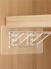 2pcs Strong Cabinet Shelf Support Clips With Adhesive For Kitchen Cabinets, Bookshelves, Wardrobes Etc.