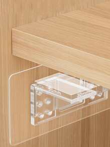 2pcs Strong Cabinet Shelf Support Clips With Adhesive For Kitchen Cabinets, Bookshelves, Wardrobes Etc.