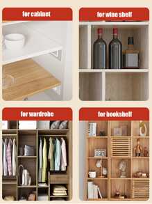 2pcs Strong Cabinet Shelf Support Clips With Adhesive For Kitchen Cabinets, Bookshelves, Wardrobes Etc.