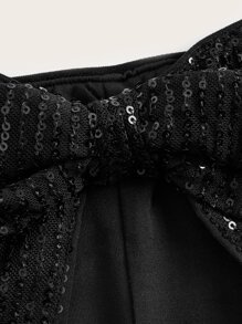 SHEIN ICON Split Hem Sequin Tube Top & Bodycon Skirt - Black - View 4