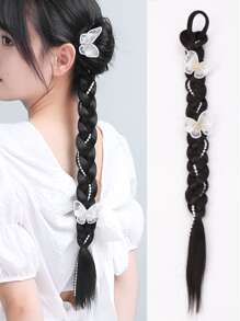 Trenza de pelo sintético medio - Negro - Ver 1