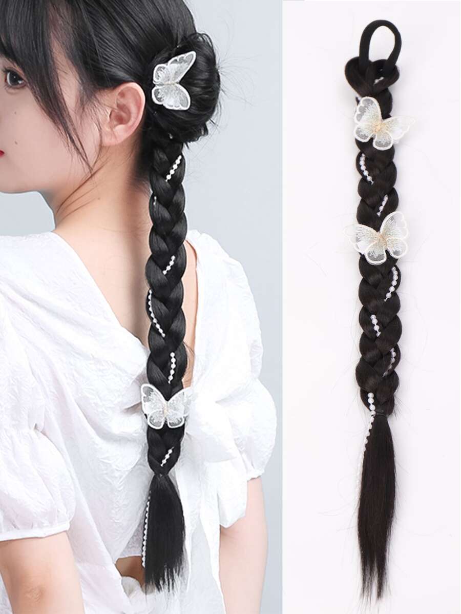 Trenza de pelo sintético medio - Negro - Ver 1