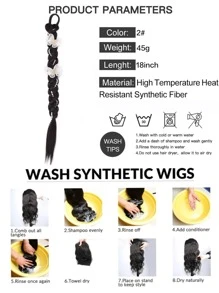 Trenza de pelo sintético medio - Negro - Ver 4