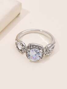 Cubic Zirconia Decor Ring - Multicolor - View 2