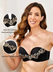 花卉蕾絲交叉鋼圈文胸
