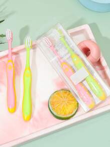 2 gói Bàn chải đánh răng màu Paw Print, Bàn chải đánh răng trẻ em PP lông mềm - Nhiều màu - Xem 2