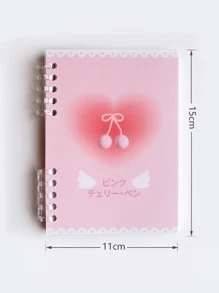 1 Họa Tiết Trái Tim Rời Sổ Tay, Dễ Thương Di Động Trường Văn Phòng Chất Kết Dính Rời Lá Tạp Chí - Hồng - Xem 2