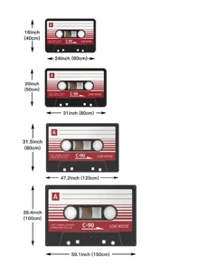 1 Tấm Thảm Polyester, Sáng Tạo Mẫu Băng Chống Trượt Cho Phòng Khách - màu đen - Xem 6