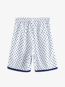 Boys Allover Star Print Contrast Binding Sleep Shorts - White - View 2