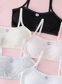 Tween Girl 5 bucăți Bralette cu detaliu petice cu desene animate