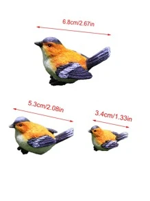 1入組ABS花園裝飾品小鳥設計花園雕像適用於戶外