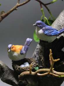 1入組ABS花園裝飾品小鳥設計花園雕像適用於戶外