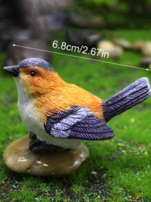 1入組ABS花園裝飾品小鳥設計花園雕像適用於戶外