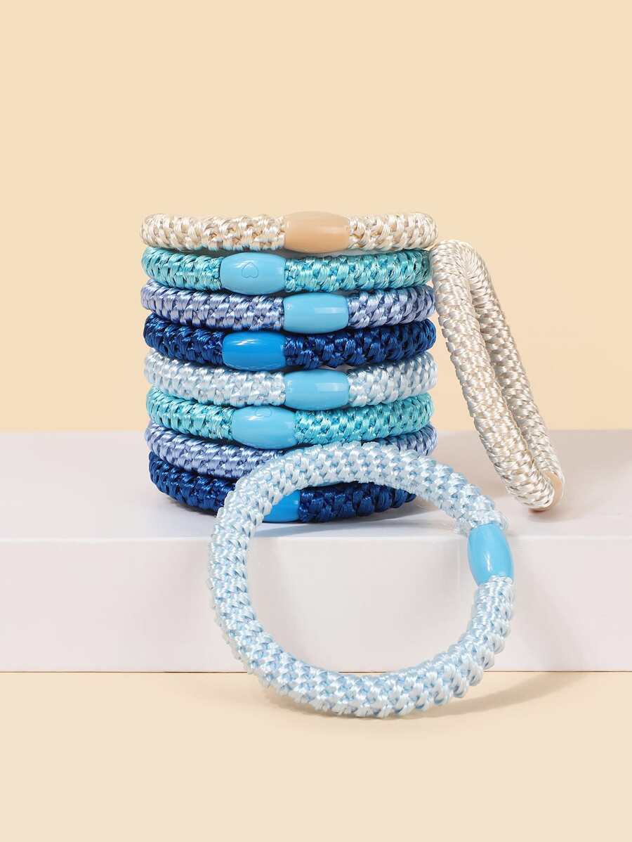 10入組女士雙色時尚髮帶，休閒款 - 查看 1