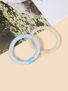 10入組女士雙色時尚髮帶，休閒款 - 查看 3