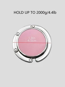 2入組/套隨機鋅合金鉤極簡圓形造型可折疊手提包收納可折疊裝飾桌子鉤 - 粉色 - 查看 5