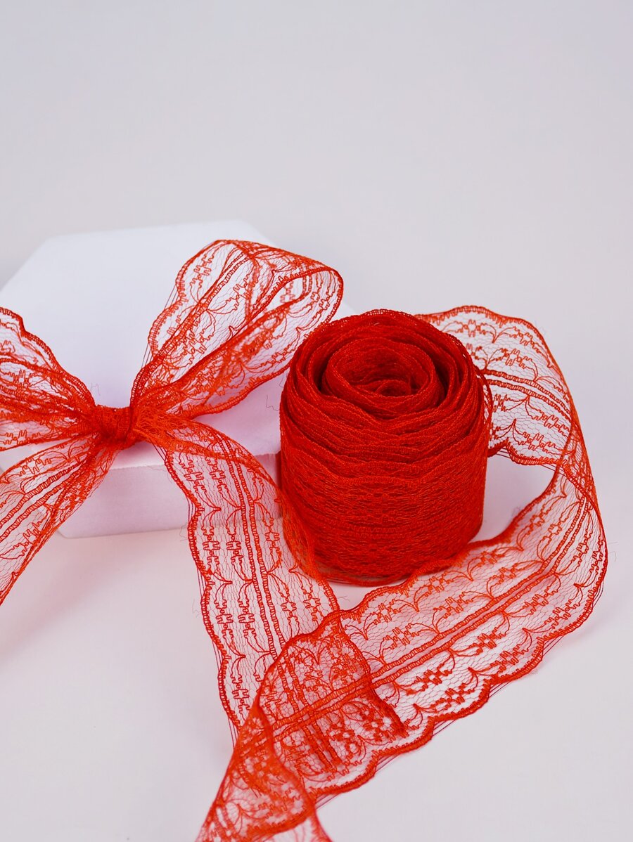 1 pieza decorativa de encaje púrpura con cinta de regalo para fiestas - Rojo - Ver 1