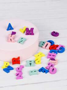 100 CÁI Đồ trang trí số bằng gỗ màu sắc ngẫu nhiên, Trang trí rải rác, Phụ kiện tiệc tùng, Phụ kiện đặt trên máy tính để bàn - Nhiều màu - Xem 3