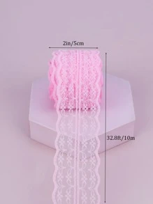 1 pieza de decoración para fiesta con encaje morado, con cinta de seda para regalo - Rosa - Ver 4