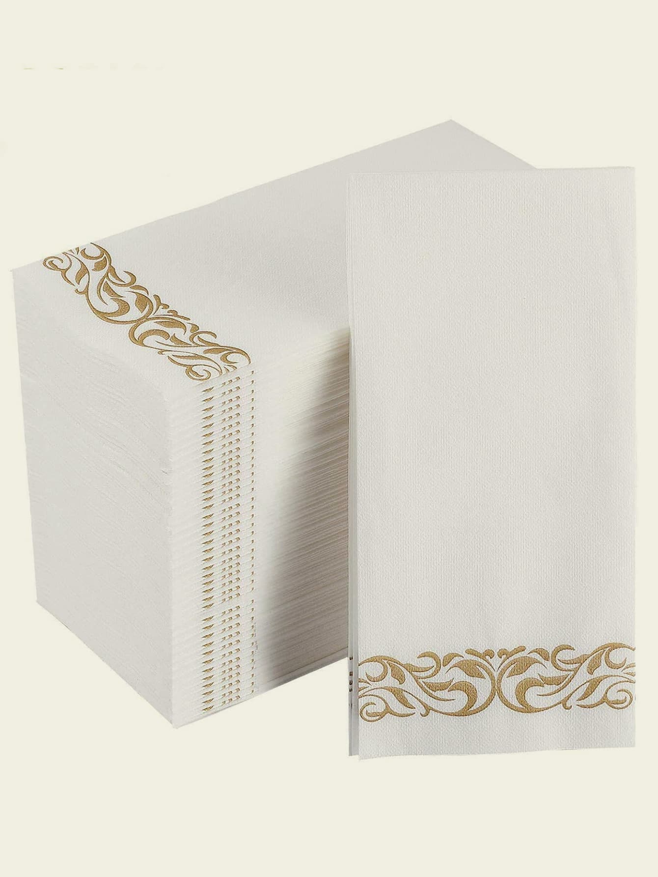 10 件一次性纸巾，30 X 43 厘米，一次性餐桌餐巾 - 白色 - 查看 1