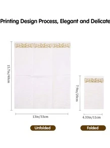 10 件一次性纸巾，30 X 43 厘米，一次性餐桌餐巾 - 白色 - 查看 2