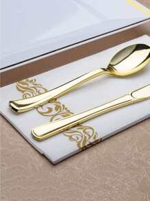 10 件一次性纸巾，30 X 43 厘米，一次性餐桌餐巾 - 白色 - 查看 3