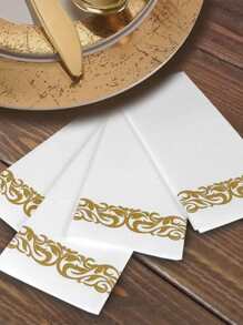 10 件一次性纸巾，30 X 43 厘米，一次性餐桌餐巾 - 白色 - 查看 4