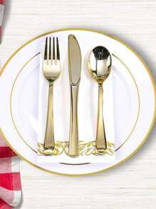 10 件一次性纸巾，30 X 43 厘米，一次性餐桌餐巾 - 白色 - 查看 5