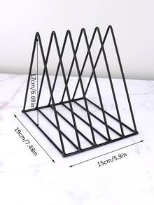 1 cái Bookend tam giác màu đen, Bookend trang trí đa năng đơn giản cho văn phòng, lưu trữ bàn học sinh - màu đen - Xem 8