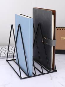 1 cái Bookend tam giác màu đen, Bookend trang trí đa năng đơn giản cho văn phòng, lưu trữ bàn học sinh - màu đen - Xem 9