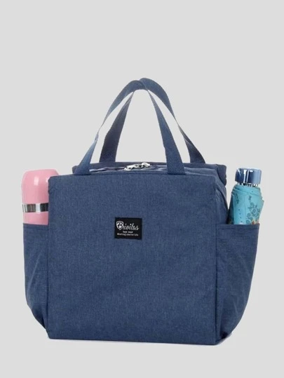 1 Stück doppeltaschen & hochkapazität isolierte Lunch Tasche, Zufallsfarbe, Sommertaschen für Lebensmittel, Picknick- und Campingtaschen