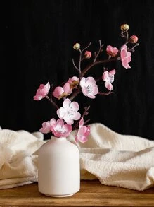 1入組塑膠人造花創意冬天甜美風設計仿真花棒 - 粉色 - 查看 1