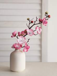 1入組塑膠人造花創意冬天甜美風設計仿真花棒 - 粉色 - 查看 5