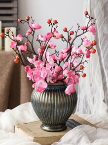 1入組塑膠人造花創意冬天甜美風設計仿真花棒 - 粉色 - 查看 6