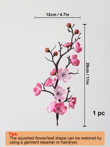 1入組塑膠人造花創意冬天甜美風設計仿真花棒 - 粉色 - 查看 7