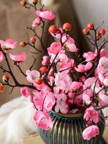 1入組塑膠人造花創意冬天甜美風設計仿真花棒 - 粉色 - 查看 8