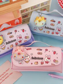 1入組卡通和字母圖案筆袋 - 彩色 - 查看 4