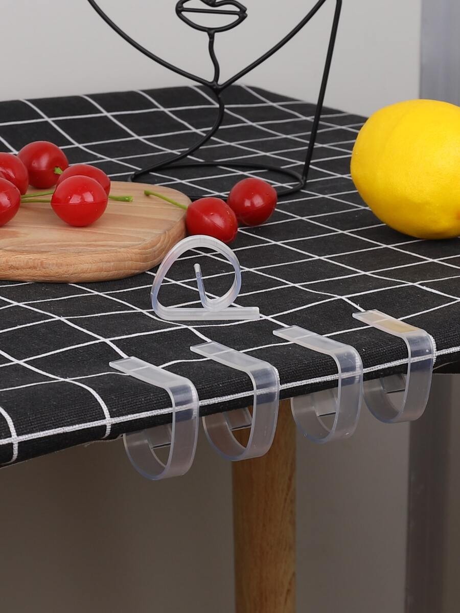 4pcs Clear Table Cloth Fixer, Simple Plastic Clear Table Cover Holder For Household - Clear - View 1