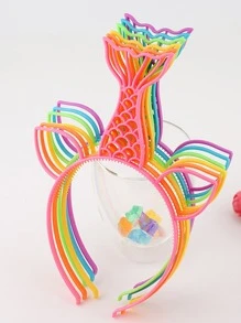 10pcs/set Plastic Hat, Cartoon Cute Mermaid Shape Random Color Party Hat For Party - Multicolor - View 1