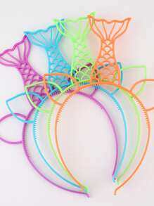 10pcs/set Plastic Hat, Cartoon Cute Mermaid Shape Random Color Party Hat For Party - Multicolor - View 5