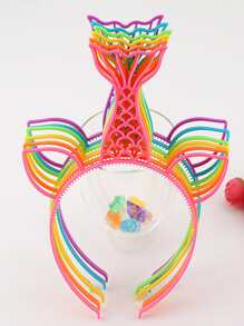 10pcs/set Plastic Hat, Cartoon Cute Mermaid Shape Random Color Party Hat For Party - Multicolor - View 6