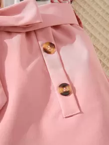 Sparklyn Tween Girl Floral Print Belted Halter Jumpsuit - Multicolor - View 4