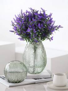 2bunches Plastic Artificial Flower Bouquet, Creative Floral Design Artificial Flower Bundle For Home - Purple - View 5