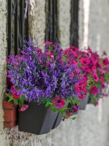 2bunches Plastic Artificial Flower Bouquet, Creative Floral Design Artificial Flower Bundle For Home - Purple - View 2