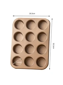1pc Carbon Steel Cake Mold, Modernist Golden Cake Pan For Kitchen