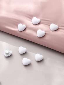 2pcs/set Plastic Bed Sheet Fixing Clip, Creative White Heart Shaped Duvet Clip For Home