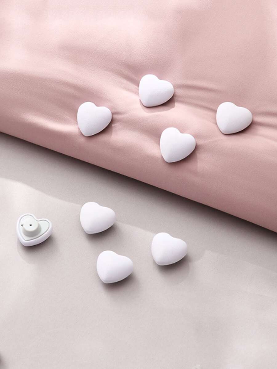2pcs/set Plastic Bed Sheet Fixing Clip, Creative White Heart Shaped Duvet Clip For Home