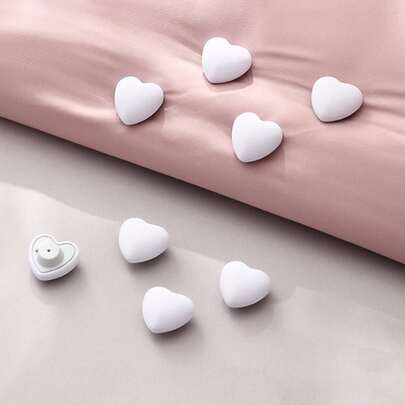 2pcs/set Plastic Bed Sheet Fixing Clip, Creative White Heart Shaped Duvet Clip For Home