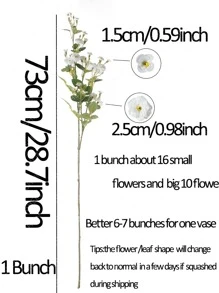 Nejlue Artificial Flowers/Plants1111 Home & Living nhánh hoa nhân tạo màu trắng, hoa giả polyester lãng mạn cho bữa tiệc - Nhiều màu - Xem 2